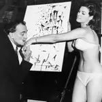 Salvador Dali Kisses The Hand Of Raquel Welch In 1965